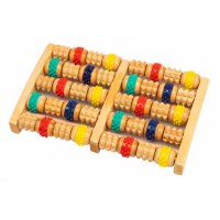 Массажер деревянный с резиновыми роликами