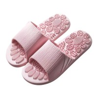 Массажные тапочки аккупунктурные Карта Стопы, шиацу, розовые