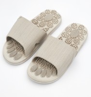 Массажные тапочки аккупунктурные Карта Стопы, шиацу, темно-серые