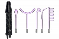 Дарсонваль импульсный массажер для тела, лица и волос с 5 насадками с Аргоном, черный