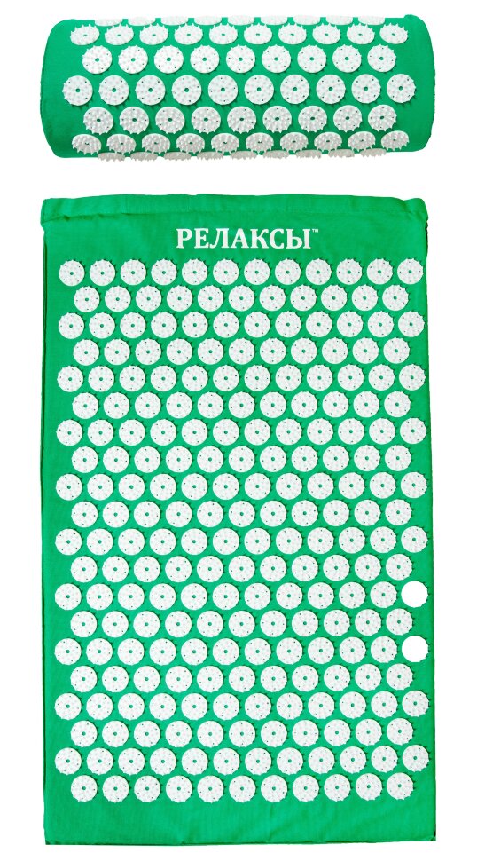 Акупунктурный набор аппликатор Кузнецова зеленый валик+коврик