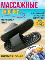 Акупунктурные массажные тапочки Антистресс, черные
