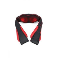 РОЛИКОВЫЙ БЕСПРОВОДНОЙ МАССАЖЕР ДЛЯ ШЕИ И ПЛЕЧ C ИК-ПРОГРЕВОМ КРАСНО-ЧЕРНЫЙ