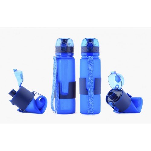 Бутылка силиконовая COMPACT DRIN голубая