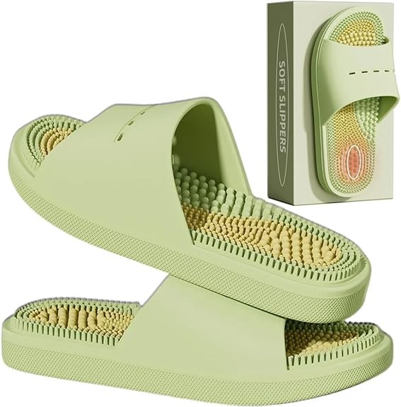 Массажные тапочки Инь-Ян салатовые