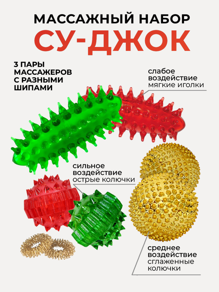 Набор массажеров для рук и пальцев Су-джок
