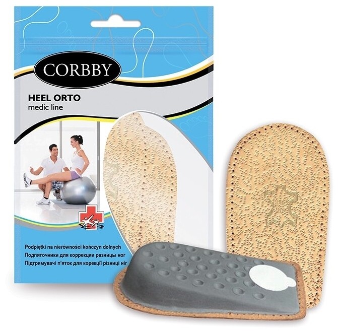 Подпяточники для коррекции разницы ног HEEL ORTO for lady 1.5 см., Corbby